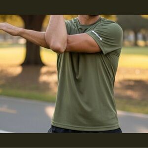 Athletic Works Men’s DriWorks Active Tee - Olive Green - Size L